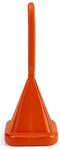 Traffic cone sidewalk sign with water fillable base