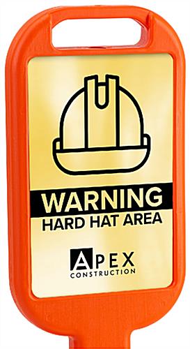 Traffic cone sidewalk sign with reflective substrate graphics