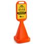 Traffic cone sidewalk sign with weather resistant design