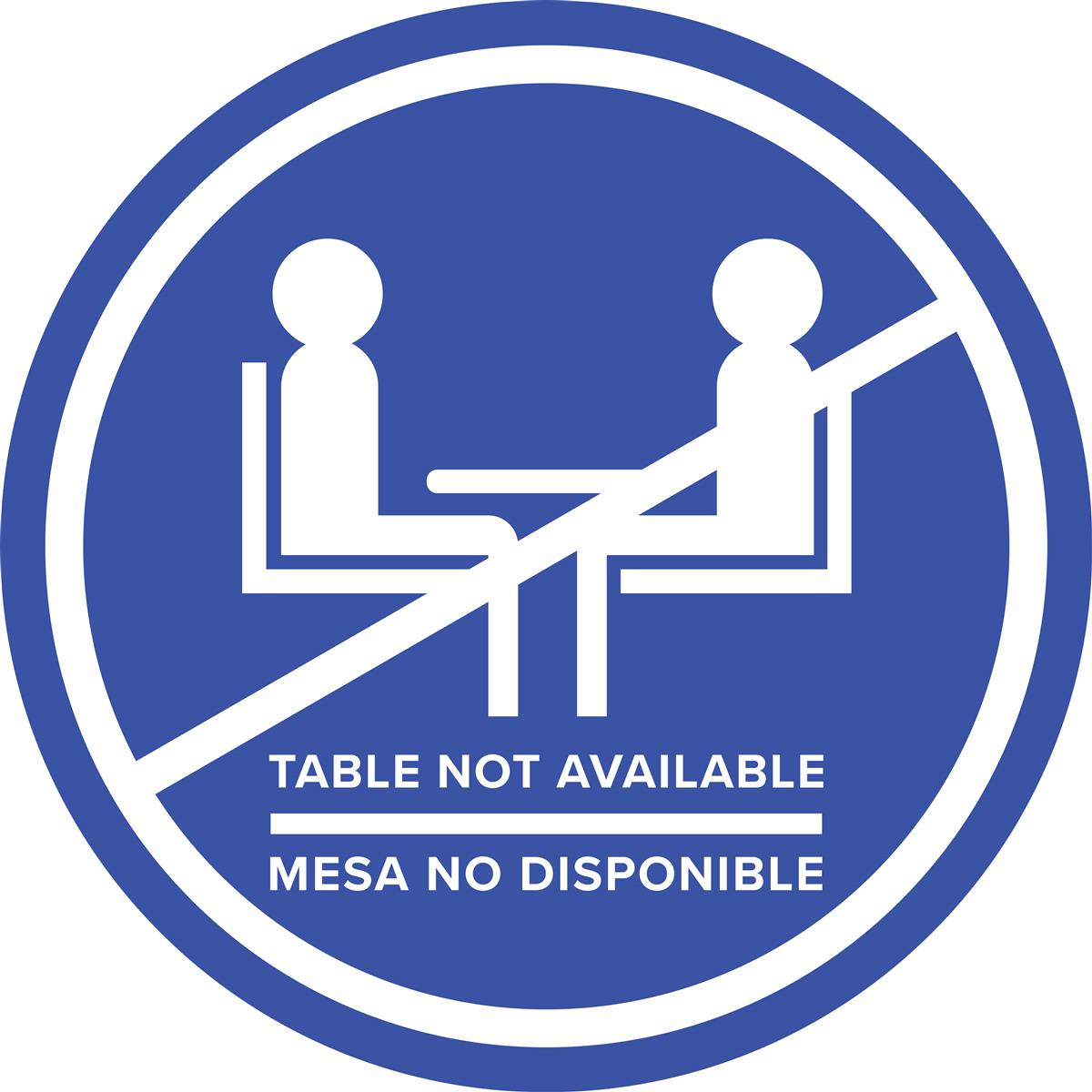 Bilingual Social Distancing Table Decal SelfAdhesive Backing