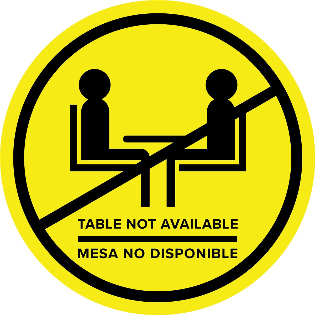 Bilingual Social Distancing Table Decal SelfAdhesive Backing