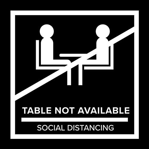 Black removable no seating table sticker
