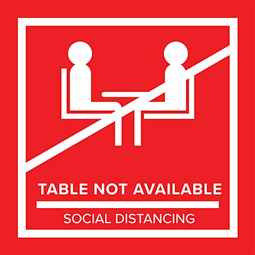Red removable no seating table sticker