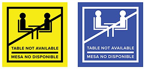 No seating bilingual table top sticker
