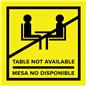 Yellow vinyl no seating bilingual table top sticker