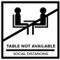 White removable no seating table sticker