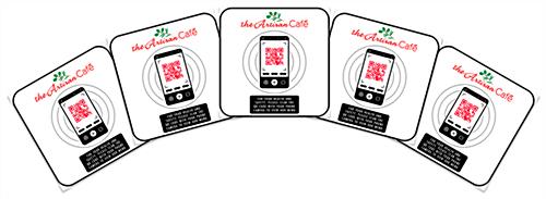 Custom printed decals with QR code and low-tack adhesive backing