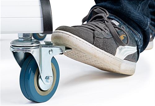 Heavy duty 80" TV display with wheels and 4 locking casters
