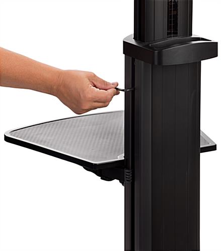 Widescreen monitor stand on wheels with allen key height adjustment