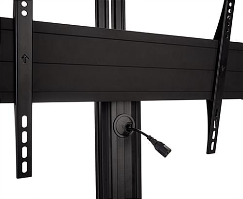 Widescreen monitor stand on wheels with cable management