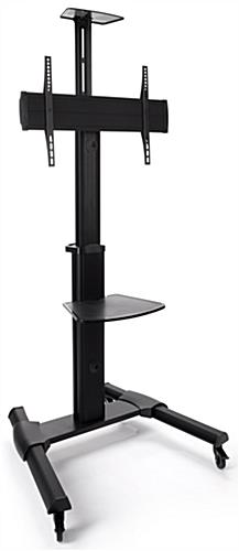 Widescreen monitor stand on wheels with locking casters