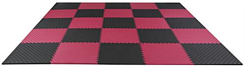 Red & Black Mix and Match Trade Show Mats - Soft Foam Tiles