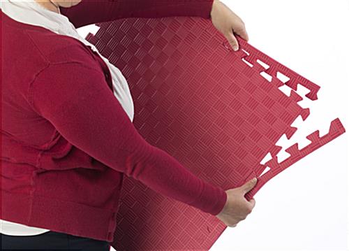 Red & Black Mix and Match Trade Show Mats Crafted from EVA Foam