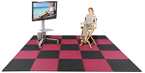 Red & Black Mix and Match Trade Show Mats - Odorless & Non-Toxic