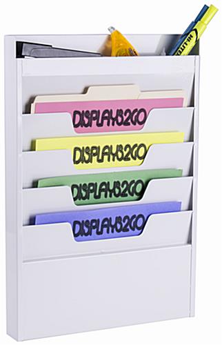White Wall File with 4 Pockets & Organizer