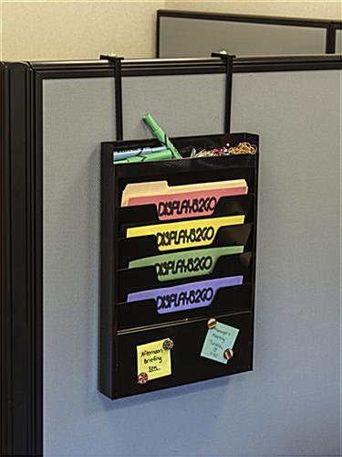 Cubicle Hanging File Organizer, Extra Supplies Compartment