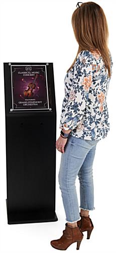 Large Black Laminate Sign Stand Measures 15 Inches Wide by 47 Inches Tall 
