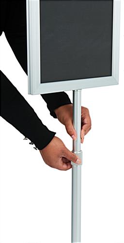 Sign frames with telescoping poles 