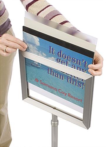 Sign Displays Feature Satin Silver Finish & Landscape Orientation