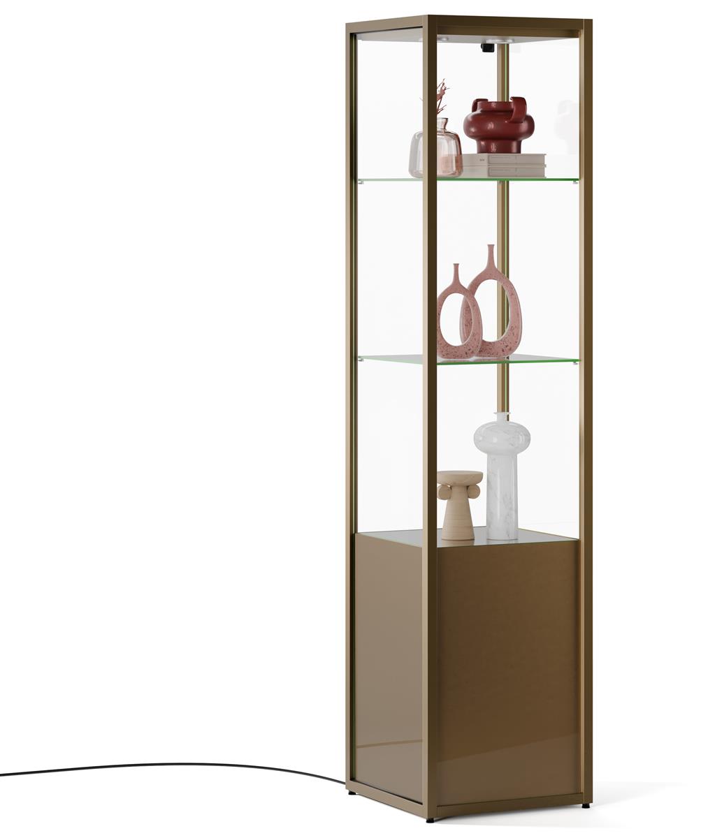 Glass Display with Storage Adjustable Shelves