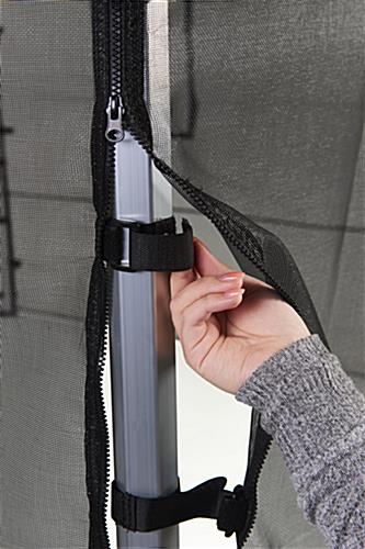 Mesh tent side walls with hook and loop fasteners included 