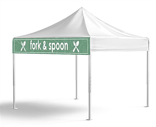 Canopy Tent Valance Banner on Tent