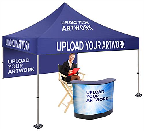 Outdoor tent and event counter kit with upload your artwork capability