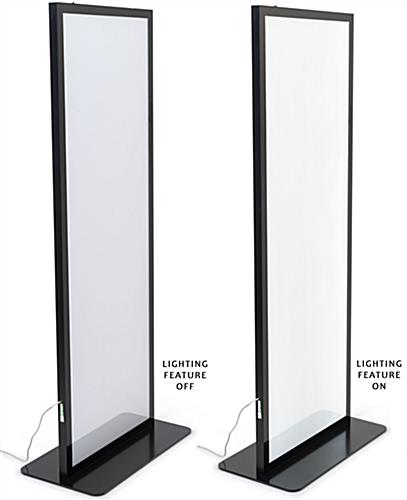 Illuminated Floor Poster Stand with 98 inch Clear Power Cord 