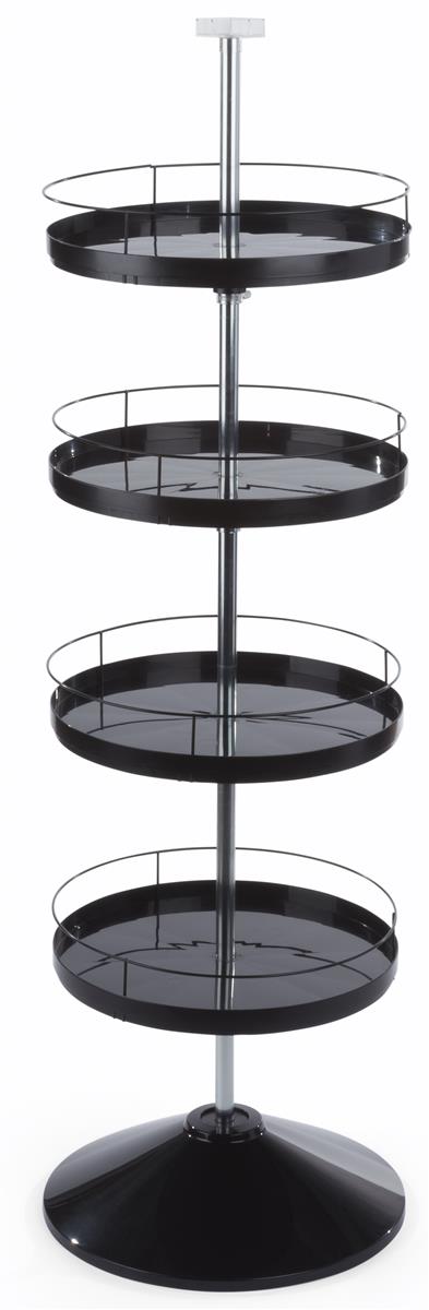 Spinning Tray Display Stand 4 Single, Round Tiered Display Stand