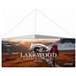 Hanging banner with customizable full color graphic