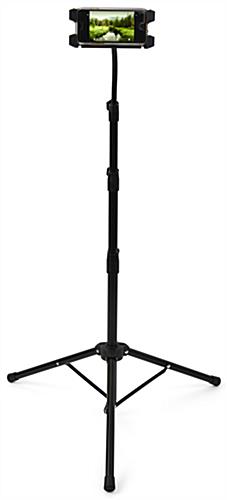 Gooseneck tripod tablet floor stand holds cell phones between 4.7 - 7 inches 