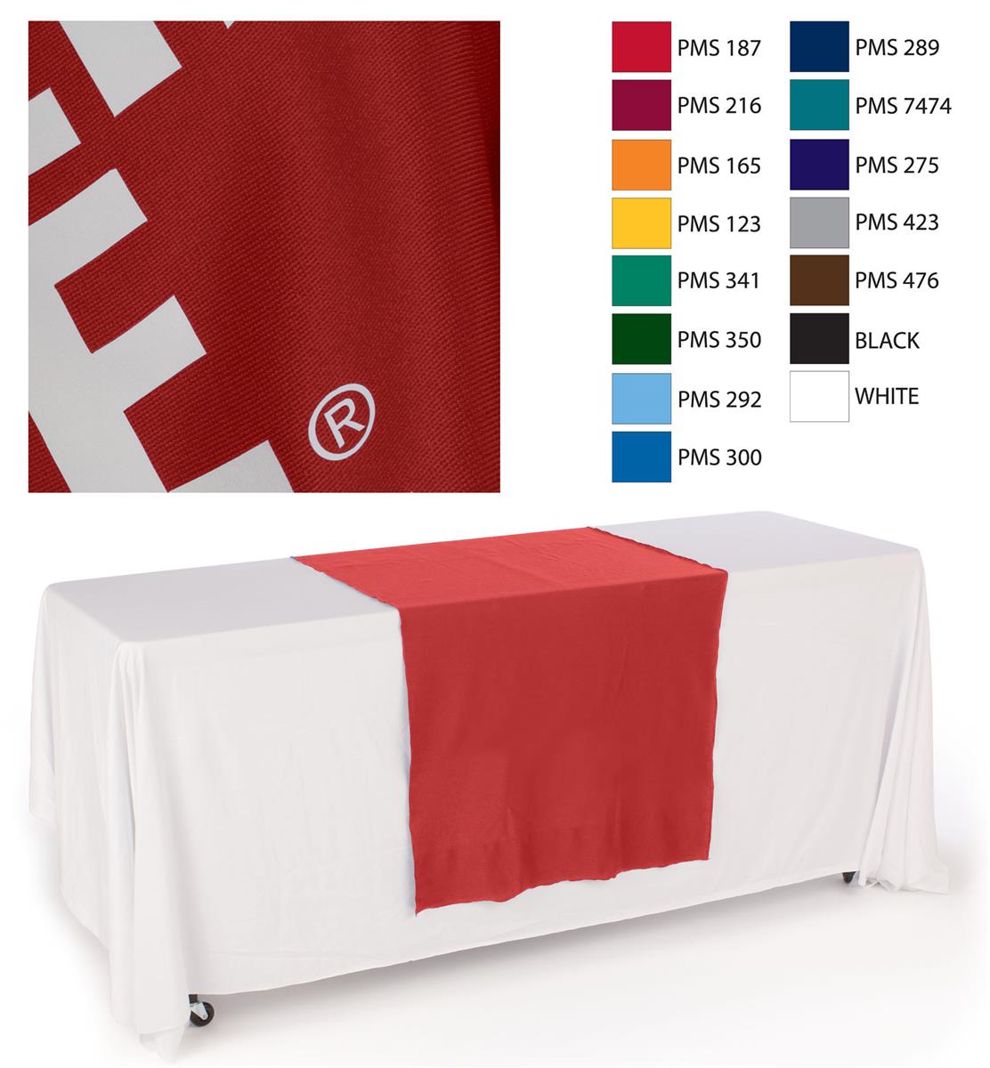 30" Cloth Table Runners Incorporate a Logo Into a Presentation