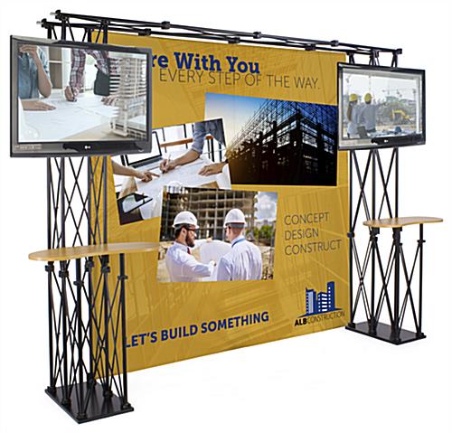 Truss Trade Show Booth Backdrop shown with Custom Graphics