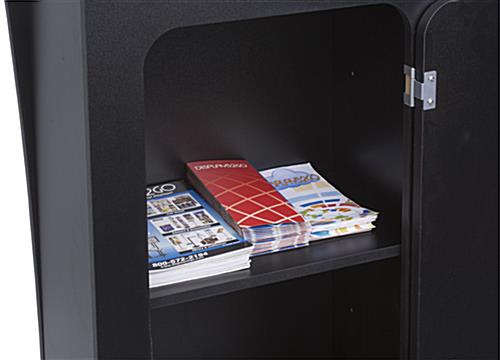 Knock Down Trade Show Counter with Height Adjustable Storage Shelf