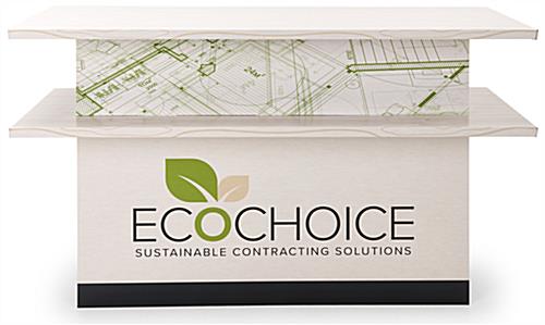 Custom Printed Eco-Friendly Portable Counter with Shelf Front View
