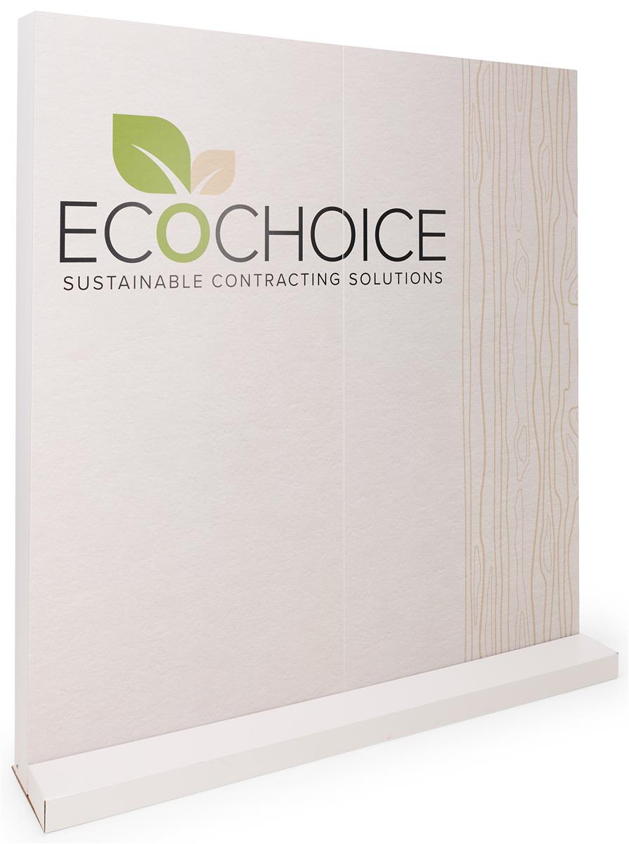Eco-friendly booth backwall with collapsible design