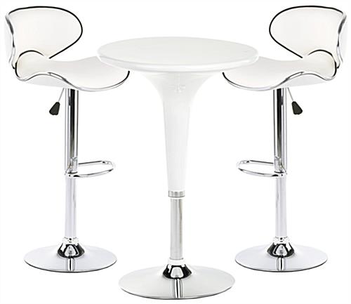 White Trade Show Table and Chairs Modern Pub Style Displays2go