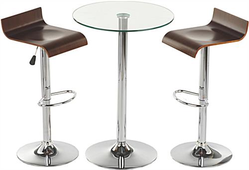 Glass High Top Table and Chairs