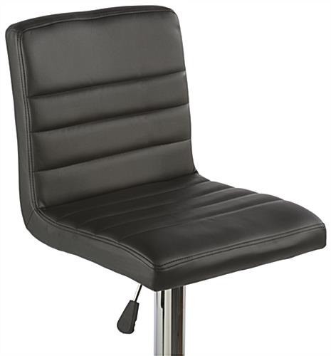 Black Gas Lift Chair and Table Set Made with Faux Leather & ABS Plastic