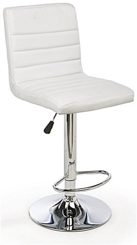 White Gas Lift Chair and Table Set with Cushioned Seats