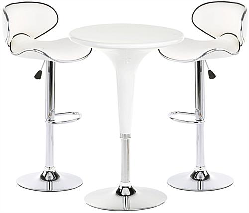 Modern exhibit display furniture set with table and 2 chairs