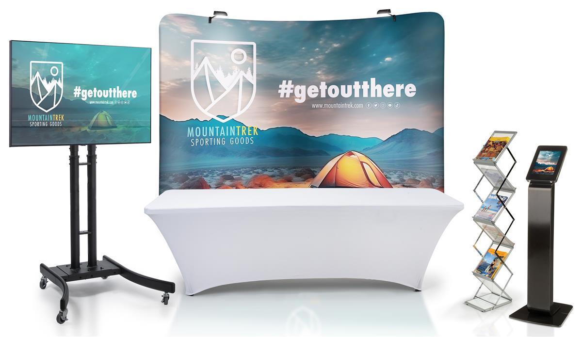 10 x 10 Trade Show Booth Package | Printed Banner with Spotlights