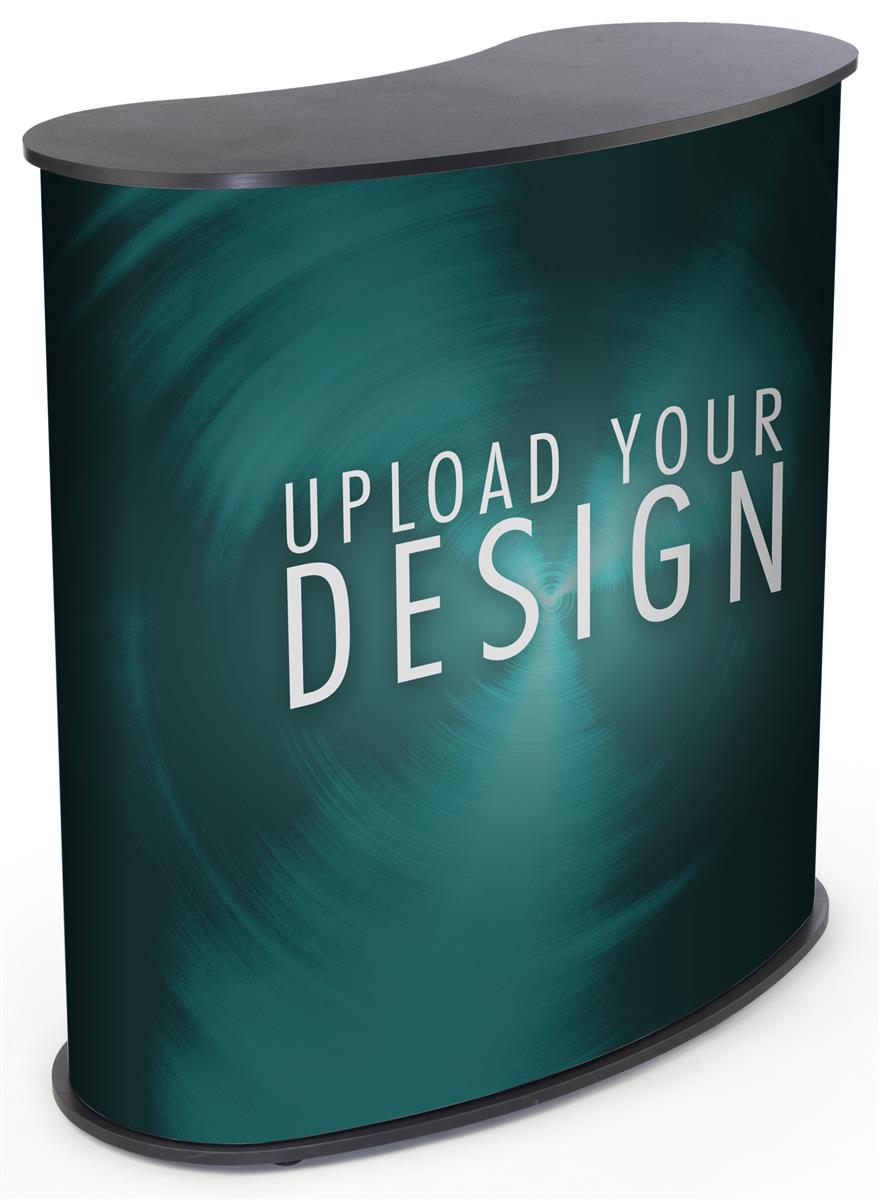 Curved Exhibit Counter | Custom Graphic Wrap Included