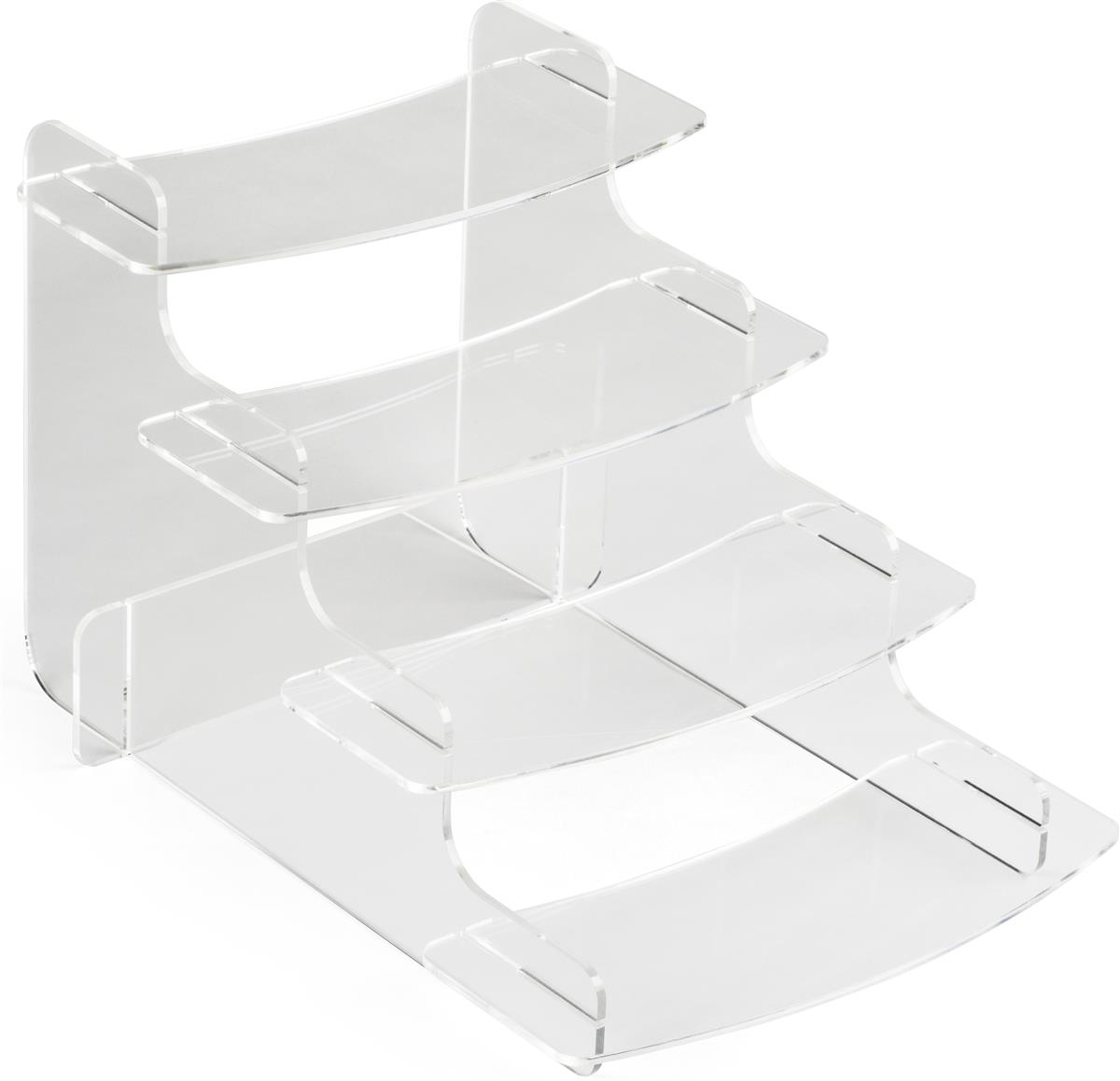 Acrylic Step Riser 4 Tiered Levels, Stair Step Display Shelves