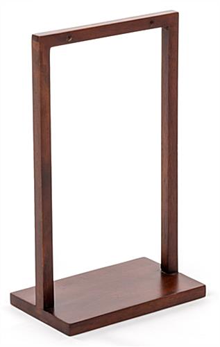 Elegant menu holder wooden tabletop stand