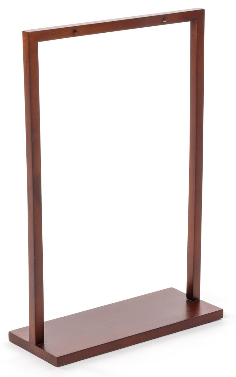 Hanging Wood Countertop Sign Holder 8.5” x 11” Deep Brown Frame