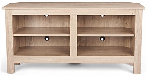 49-inch wooden TV entertainment center with four equal storage compartments