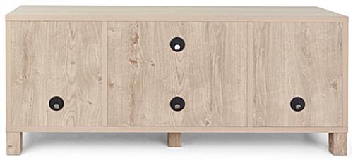 58-inch wood television console with holes for cable management