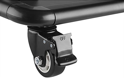 Contemporary mobile TV mount with 4 locking casters