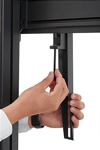 This mobile tv stand has mounting brackets